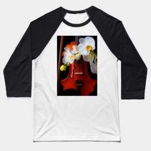 White Orchids And Baroque Violin Baseball T-Shirt